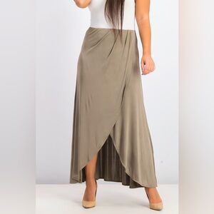 EUC | Free People | Smoke & Mirrors Jersey Faux Wrap Skirt Olive / Gray XS.